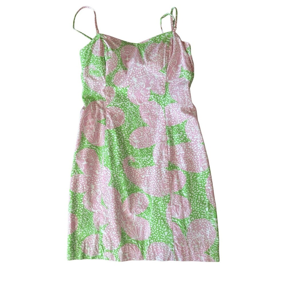 Lilly Pulitzer McCallum Dress Limeade Cheat Ya Pink Green Women’s Size 0